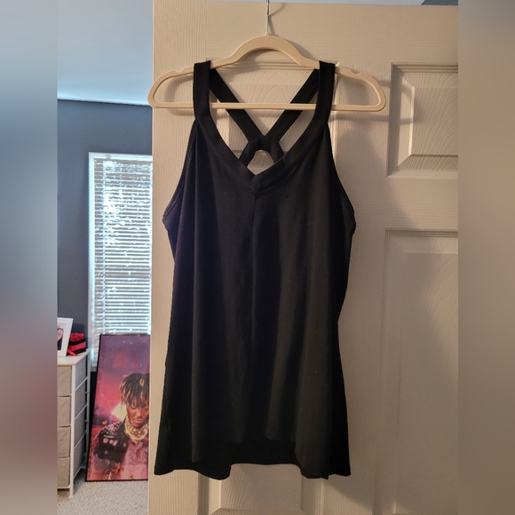 torrid Tops - Torrid size 3 criss cross peep hole from black tank top